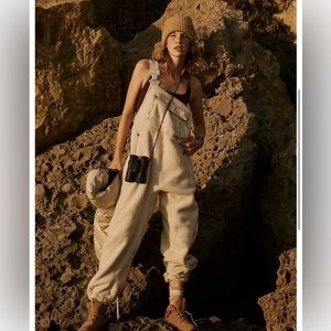 NWOT FP Movement Hit The Slopes Salopette in Muted Beige